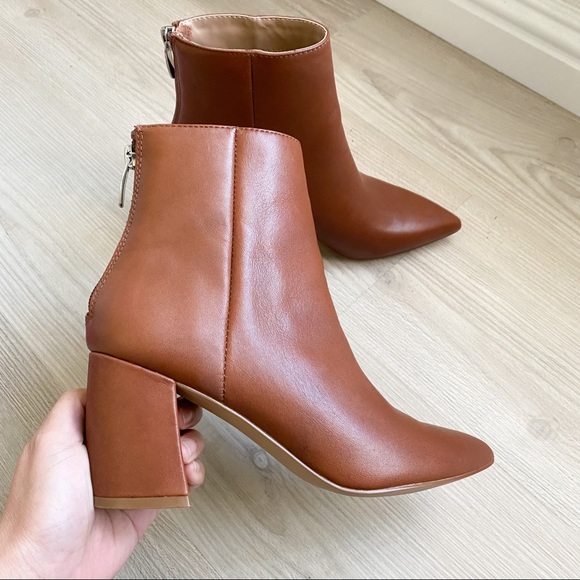 Steve Madden brown leather block heel ankle boots - Picture 2 of 14